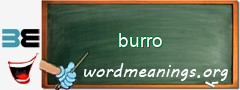 WordMeaning blackboard for burro